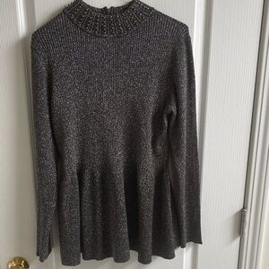 Sparkling Pewter Black Long Sleeve Top